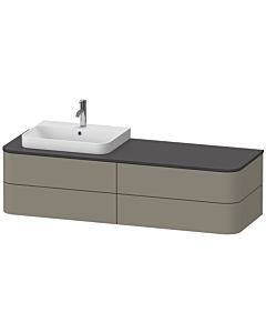 Duravit Happy D.2 Duravit match0 HP4963L9292 40,8 x 160 x 55 cm, 4 tiroirs, pour meuble vasque, gauche, finition gris pierre satiné