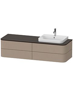 Duravit Happy D.2 Plus meuble sous-vasque HP4963R7575 160x55cm, pour console, 4 tiroirs, pour lavabo, droite, lin