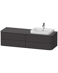 Duravit Happy D.2 Plus vanity unit HP4963R8080 160x55cm, for console, 4 drawers, for vanity washbasin, right, graphite super matt