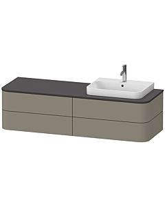 Duravit Happy D.2 Duravit match0 HP4963R9292 40,8 x 160 x 55 cm, 4 tiroirs, pour meuble vasque, à droite, finition gris pierre satiné