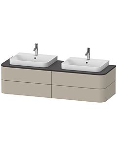 Duravit Happy D.2 Waschtisch-Unterschrank HP4964B6060 40,8 x 160 x 55 cm, 4 Schubkästen, für Möbelwaschtisch, beidseitig, taupe seidenmatt