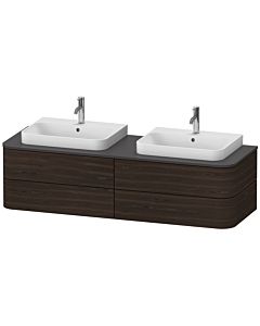 Duravit Happy D.2 Duravit match0 HP4964B6969 40,8 x 160 x 55 cm, 4 tiroirs, pour meuble vasque, des deux côtés, noyer brossé