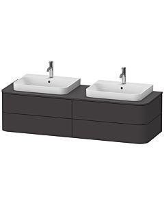 Duravit Happy D.2 Duravit match0 HP4964B8080 40,8 x 160 x 55 cm, 4 tiroirs, pour meuble vasque, deux côtés, graphite super mat