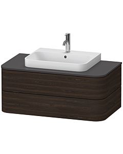 Duravit Happy D.2 Plus Waschtisch-Unterschrank HP497106969 100x55cm, für Konsole, 2 Schubkästen, für Aufsatzbecken, nussbaum gebürstet