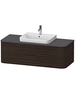 Duravit Happy D.2 Waschtisch-Unterschrank HP497206969 40,8 x 130 x 55 cm, 2 Schubkästen, für Aufsatzbecken, nussbaum gebürstet