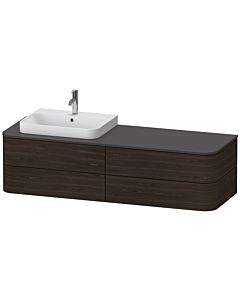 Duravit Happy D.2 HP4973L6969 40,8 x 160 x 55 cm, 4 tiroirs, pour Aufsatzbecken , gauche, noyer brossé