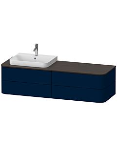 Duravit Happy D.2 Plus meuble sous-vasque HP4973L9898 160x55cm, pour console, 4 tiroirs, pour Aufsatzbecken , gauche, bleu nuit satiné