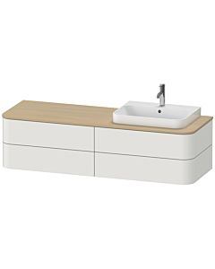 Duravit Happy D.2 Waschtisch-Unterschrank HP4973R3939 40,8 x 160 x 55 cm, 4 Schubkästen, für Aufsatzbecken, rechts, nordic weiß seidenmatt