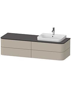 Duravit Happy D.2 Plus vanity unit HP4973R6060 160x55cm, for console, 4 drawers, for Aufsatzbecken , right, taupe satin finish