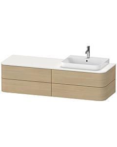 Duravit Happy D.2 Waschtisch-Unterschrank HP4973R7171 40,8 x 160 x 55 cm, 4 Schubkästen, für Aufsatzbecken, rechts, mediterrane Eiche