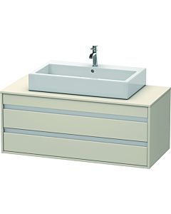 Duravit Ketho Waschtisch-Unterschrank KT665609191 120 x 42,6 x 55 cm, Taupe, für Aufsatzbecken mittig, 2 Schubkästen