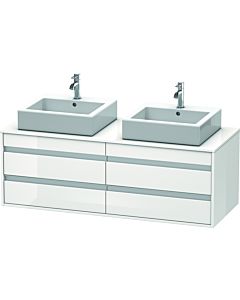 Duravit Ketho Waschtisch-Unterschrank KT6657B2222 140x55x49,6cm, für Aufsatzbecken, 4 Schubkästen, Ausschnitt beidseitig, weiß hochglanz