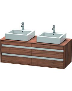 Duravit Ketho meuble sous-vasque KT6657B7979 140x55x49,6cm, pour Aufsatzbecken , 4 tiroirs, découpe des deux côtés, noyer naturel
