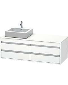 Duravit Ketho Waschtisch-Unterschrank KT6657L1818 140x55x49,6cm, für Aufsatzbecken, 4 Schubkästen, Ausschnitt links, weiß matt