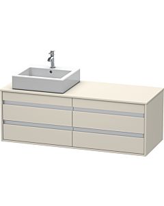 Duravit Ketho Waschtisch-Unterschrank KT6657L9191 140x55x49,6cm, für Aufsatzbecken, 4 Schubkästen, Ausschnitt links, Taupe