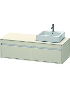 Duravit Ketho vanity unit KT6697R9191 140x55x42.6cm, for Aufsatzbecken outs, cut-out on the right, Taupe