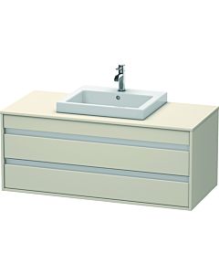Ketho Duravit vasque KT675609191 120 x 55 cm, Taupe , pour lavabo encastré au milieu, 2 tiroirs
