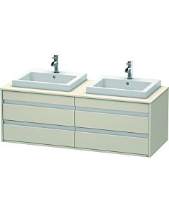 Duravit Ketho Waschtisch-Unterschrank KT6757B9191 140x55x49,6cm, für Einbauwaschtisch, 4 Schubkästen, Ausschnitt beidseitig, Taupe
