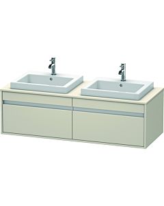 Duravit Ketho vanity unit KT6797B9191 140x55x42.6cm, built-in washbasins, 2 pull-outs, cut-out on both sides, Taupe