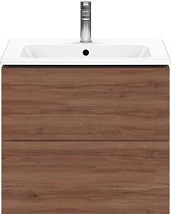 Duravit L-Cube Waschtischunterbau LC624007979 Nussbaum Natur, 62x55,5x48,1cm, 2 Schubladen
