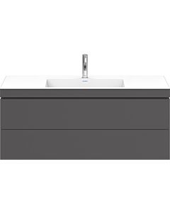Duravit L-Cube vanity unit LC6929O4949 120 x 48 cm, 2000 tap hole, matt graphite, 2 drawers