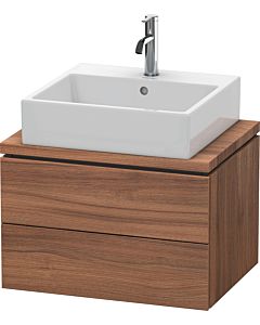 L-Cube Duravit vasque LC580507979 62 x 47,7 cm, noyer naturel, pour console, 2 tiroirs