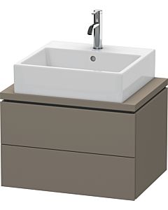 L-Cube Duravit vasque LC580509090 62 x 47,7 cm, flanelle gris soie mat, pour console, 2 tiroirs