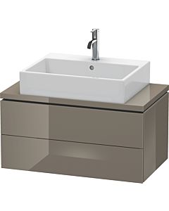 L-Cube Duravit vasque LC580708989 82 x 47,7 cm, gris flanelle brillant, pour console, 2 tiroirs