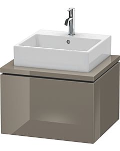 L-Cube Duravit vasque LC581008989 62 x 54,7 cm, gris flanelle brillant, pour console, 1 coulissant
