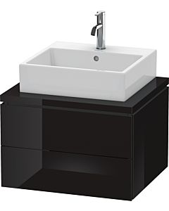 Duravit L-Cube Waschtisch-Unterschrank LC581504040 62 x 54,7 cm, schwarz hochglanz, für Konsole, 2 Schubkästen