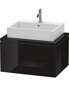 Duravit L-Cube Waschtisch-Unterschrank LC581604040 72 x 54,7 cm, schwarz hochglanz, für Konsole, 2 Schubkästen