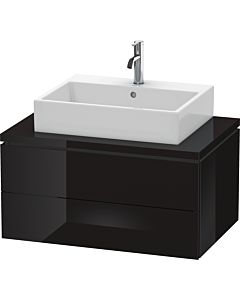 Duravit L-Cube Waschtisch-Unterschrank LC581704040 82 x 54,7 cm, schwarz hochglanz, für Konsole, 2 Schubkästen