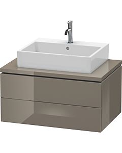 Duravit L-Cube Waschtisch-Unterschrank LC581708989 82 x 54,7 cm, flannel grey hochglanz, für Konsole, 2 Schubkästen