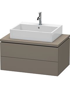 Duravit L-Cube vanity unit LC581709090 82 x 54.7 cm, flannel gray silk matt, for console, 2 drawers