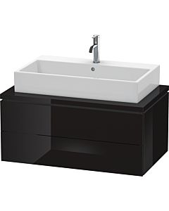 Duravit L-Cube Waschtisch-Unterschrank LC581804040 92 x 54,7 cm, schwarz hochglanz, für Konsole, 2 Schubkästen