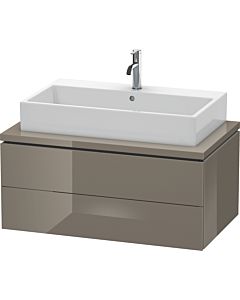 Duravit L-Cube Waschtisch-Unterschrank LC581808989 92 x 54,7 cm, flannel grey hochglanz, für Konsole, 2 Schubkästen