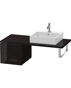 Duravit L-Cube Unterschrank LC583604040 42 x 54,7 cm, schwarz hochglanz, für Konsole, 2 Schubkästen