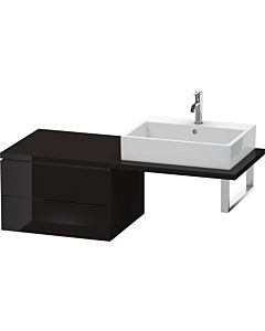Duravit L-Cube Unterschrank LC583804040 62 x 54,7 cm, schwarz hochglanz, für Konsole, 2 Schubkästen