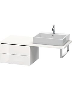 Duravit L-Cube meuble bas LC583808585 62 x 54,7 cm, blanc brillant, pour console, 2 tiroirs