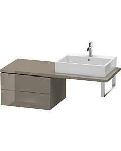 Duravit L-Cube meuble bas LC583808989 62 x 54,7 cm, gris flanelle brillant, pour console, 2 tiroirs