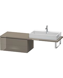 Duravit L-Cube meuble bas LC583908989 82 x 54,7 cm, gris flanelle brillant, pour console, 2 tiroirs