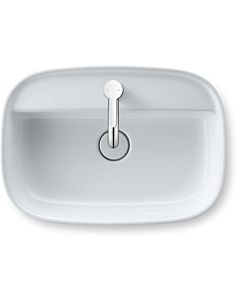 Duravit Zencha Aufsatzbecken 2374553271 55x39cm, mit Hahnloch, Hahnlochbank, ohne Überlauf, geschliffen, weiß seidenmatt