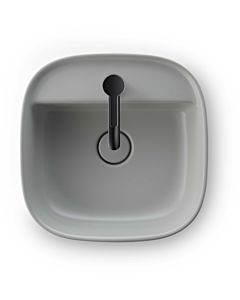 Duravit Zencha Aufsatzbecken 23744267711 42x42cm, mit Hahnloch, Hahnlochbank, ohne Überlauf, geschliffen, grau seidenmatt, WonderGliss