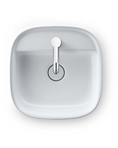 Duravit Zencha Aufsatzbecken 2374423271 42x42cm, mit Hahnloch, Hahnlochbank, ohne Überlauf, geschliffen, weiß seidenmatt