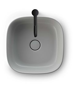 Duravit Zencha Aufsatzbecken 23734267791 42x42cm, ohne Hahnloch, Überlauf, Hahnlochbank, geschliffen, grau seidenmatt, WonderGliss