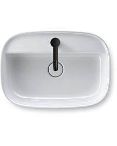 Duravit Zencha Aufsatzbecken 23745500711 55x39cm, mit Hahnloch, Hahnlochbank, ohne Überlauf, geschliffen, weiß, WonderGliss