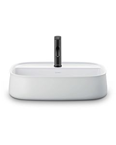 Duravit Zencha Aufsatzbecken 23745532711 55x39cm, mit Hahnloch, Hahnlochbank, ohne Überlauf, geschliffen, weiß seidenmatt, WonderGliss