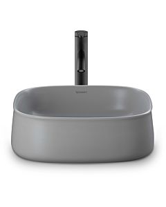 Duravit Zencha Aufsatzbecken 2373426779 42x42cm, ohne Hahnloch, Überlauf, Hahnlochbank, geschliffen, grau seidenmatt