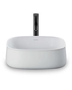 Duravit Zencha Aufsatzbecken 23734232791 42x42cm, ohne Hahnloch, Überlauf, Hahnlochbank, geschliffen, weiß seidenmatt, WonderGliss