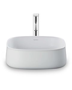 Duravit Zencha Aufsatzbecken 2373423279 42x42cm, ohne Hahnloch, Überlauf, Hahnlochbank, geschliffen, weiß seidenmatt